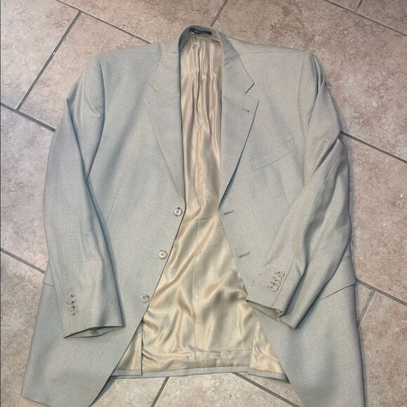 Pre loved Sean John Tan Plaid Men's Blazer - Picture 1 of 6